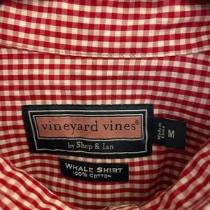 Men’s red/white plaid long sleeve shirt vineyard vines